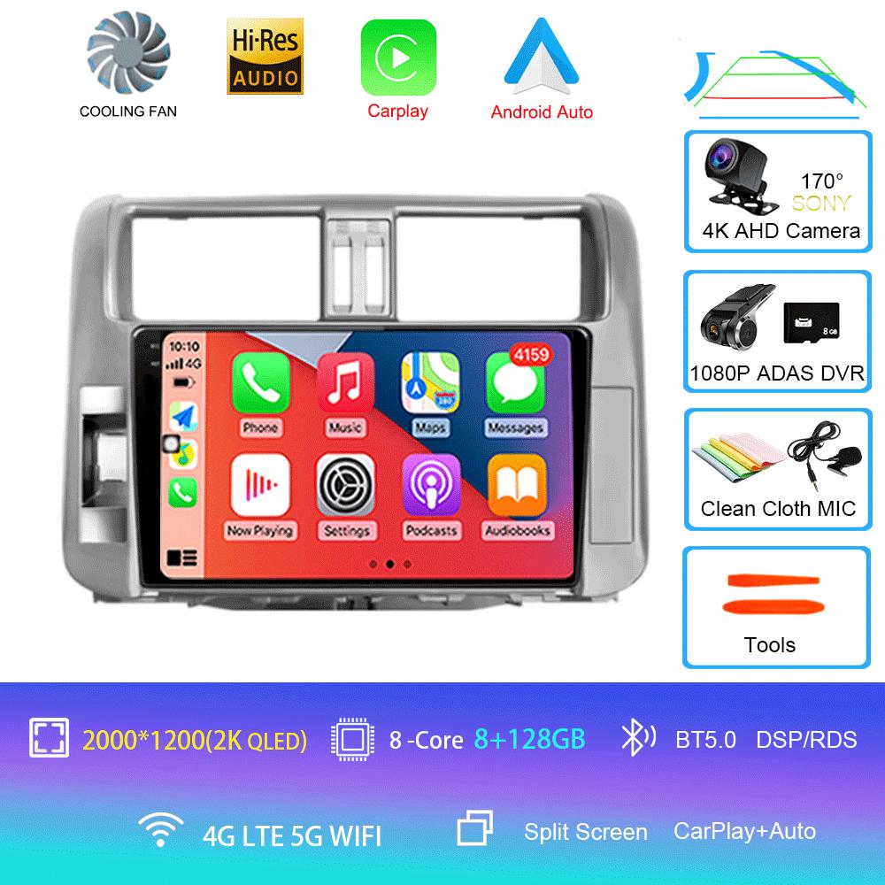Car Radio Android 14 Carplay Auto For Toyota Land Cruiser Prado 150 2009 - 2013 Navigation GPS Multimedia Player video Stereo BT
