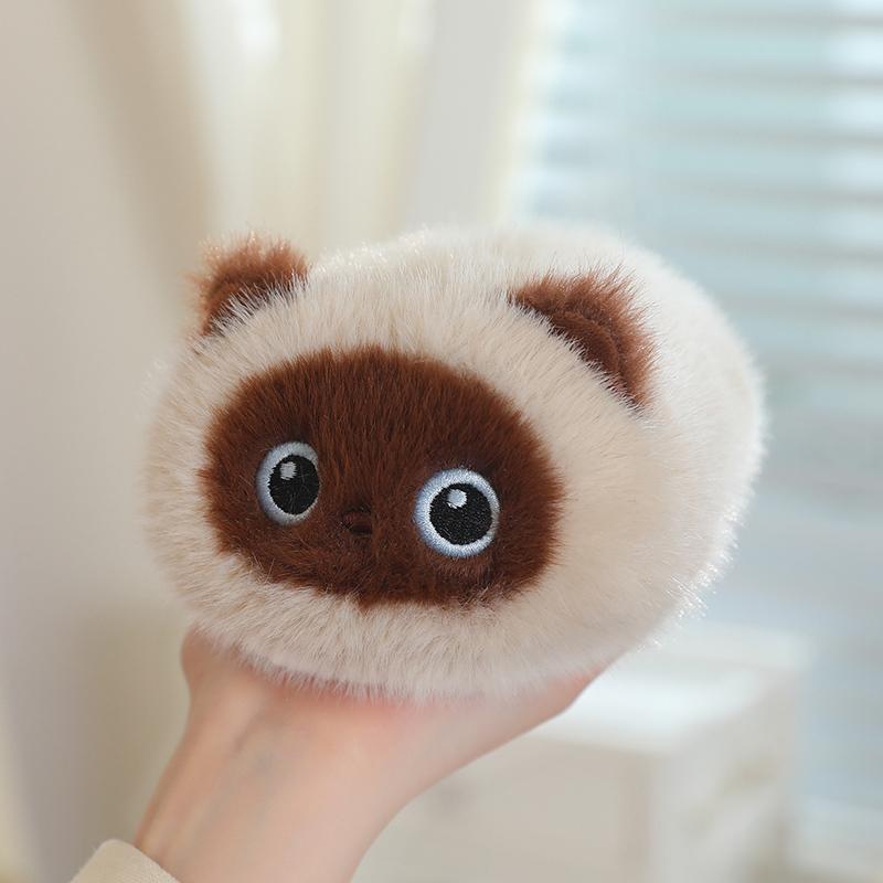 20/23cm Kawaii Pluizige Ronde Zwarte Kat Siamees Kat Calico Kat Pluche Speelgoed Schattige Kitten Poppen Gevuld Zacht Dier Speelgoed Baby Cadeaus