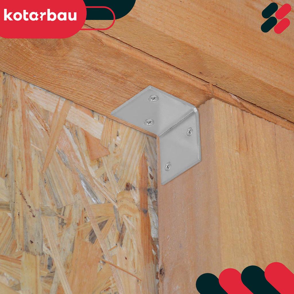 Kotarbau® Carpenter's Square Construction Connector Stainless Steel Galvanized 35 X 35 X 35 Mm Set Of 12 Pcs