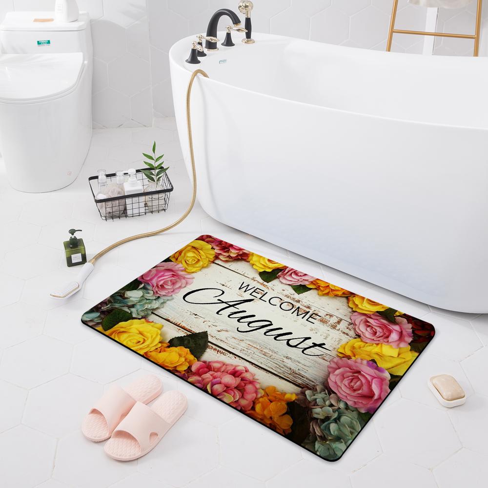 Bathroom Absorbent Non-slip Mat Door Mat Toilet Floor Shower Room Bathtub Rug Modern Kitchen Rug
