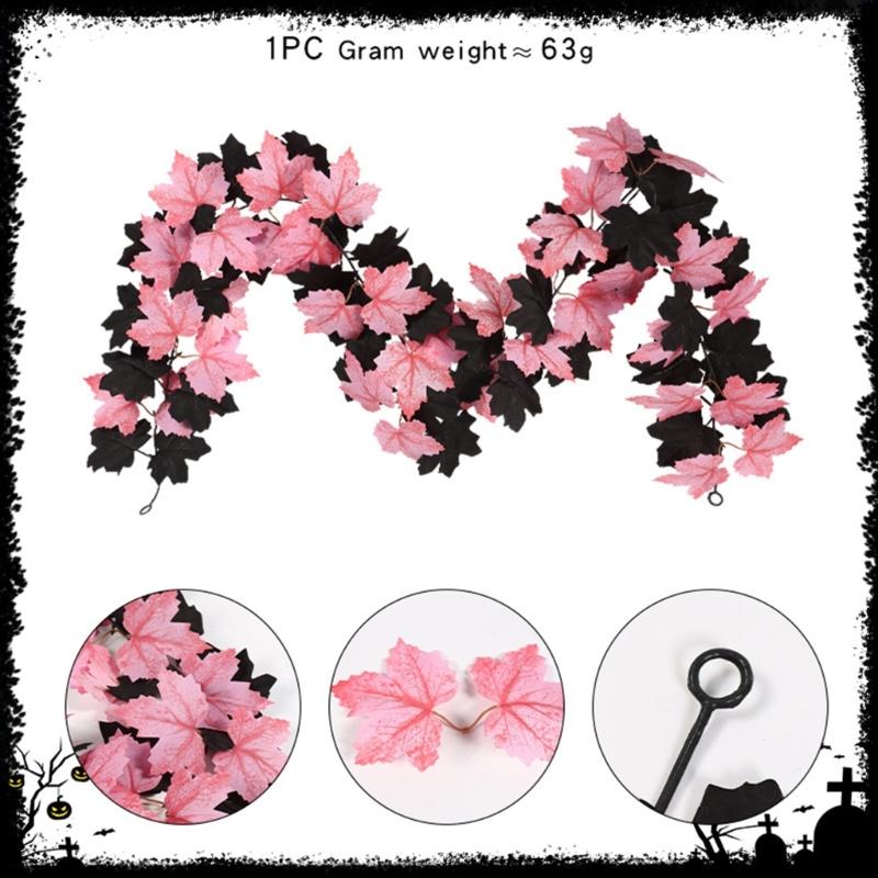 Flexible Artificial Maples Leaf Garlands Indoor Outdoors Halloween Theme Decors Easy Setups Sustainable Plastic Materials