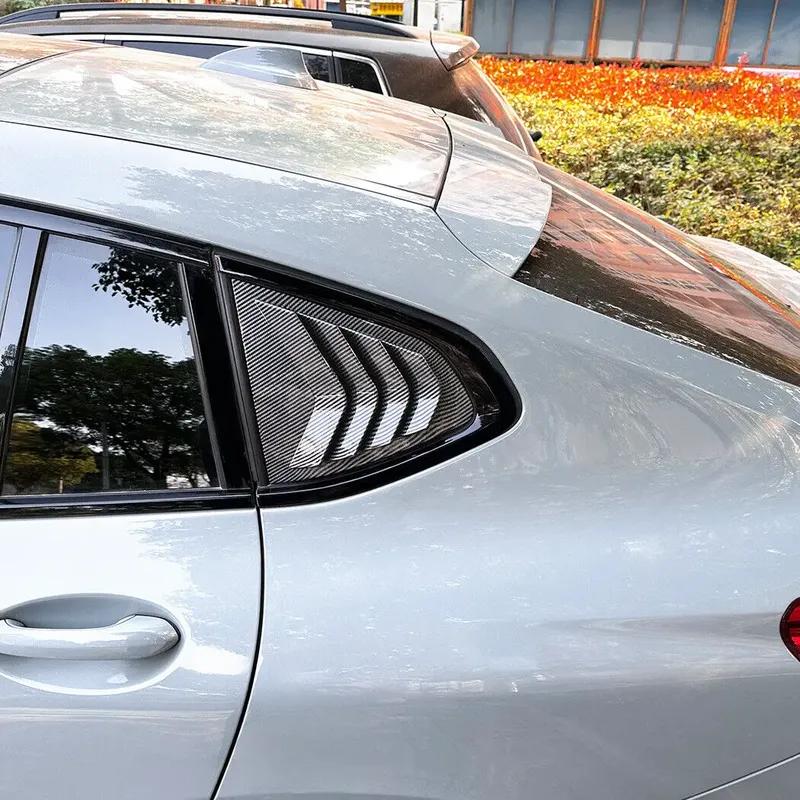 For BMW X4 G02 2018-2024 Car Rear Louver Window Side Shutter Cover Trim Sticker Vent Scoop ABS Carbon Fiber Black Accessories