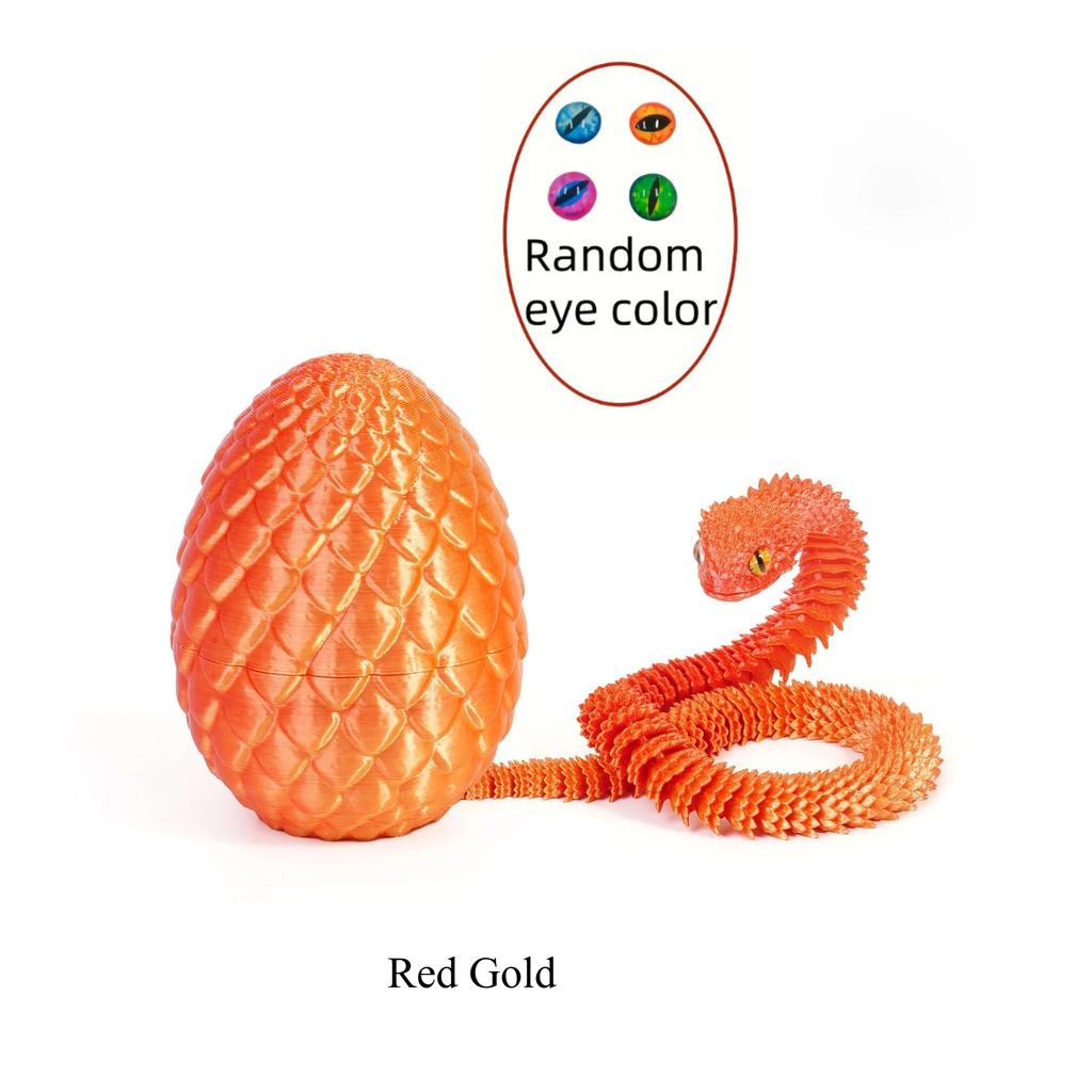 3D Printed Snake Egg and Dragon Egg Toys Fully Articulated Snake Dragon Collection Surprise Simulation Toy Decoration