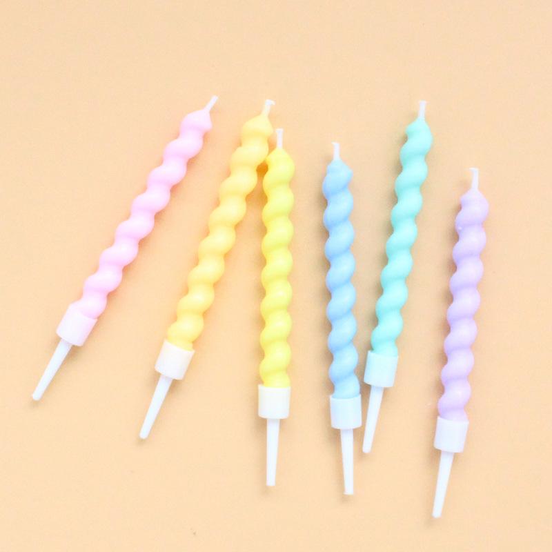 Romantic Heartstrings Macaron Color Thread Candle Birthday Cake Candle Party Candle Decoration Small Fresh