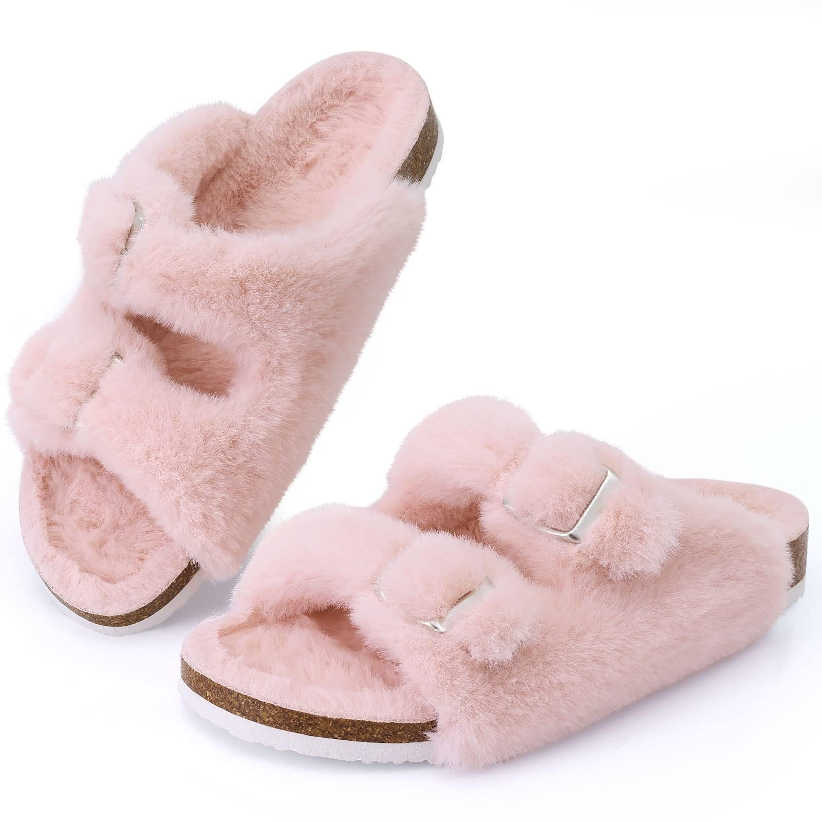 

Smile Winter Fuzzy Clogs Slippers Women Fashion Outdoor Warm Fur Suede Slides Plush Lined Potato Shoes Fluffy Cotton Slippers 37