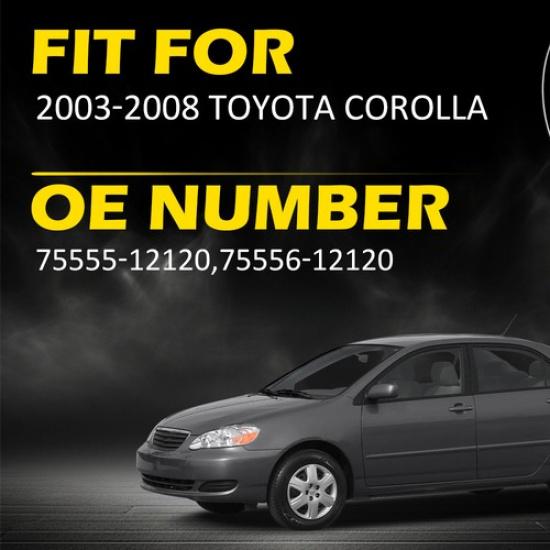 Roof Drip Molding Trim Left & Right Side 75555-12120 For 03-2008 Toyota Corolla