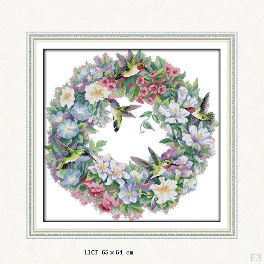 Stitch Embroidery Kit Needlework - Hummingbirds (Stamped)