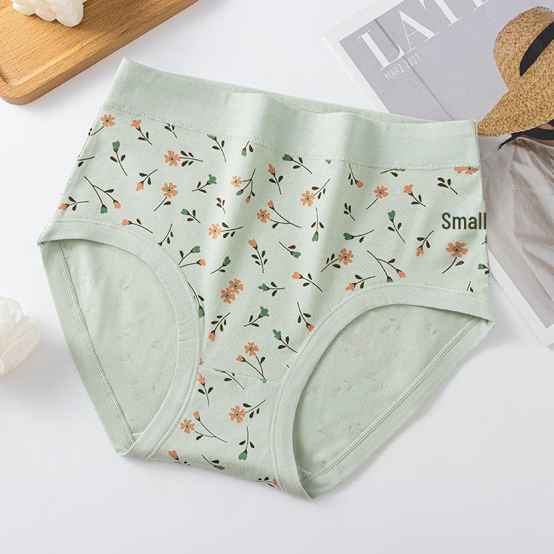 Braguitas de algodón de cintura alta para mujer: antibacterianas, de corte holgado, pantalones cortos de talla grande para mamás de mediana edad y mayores.