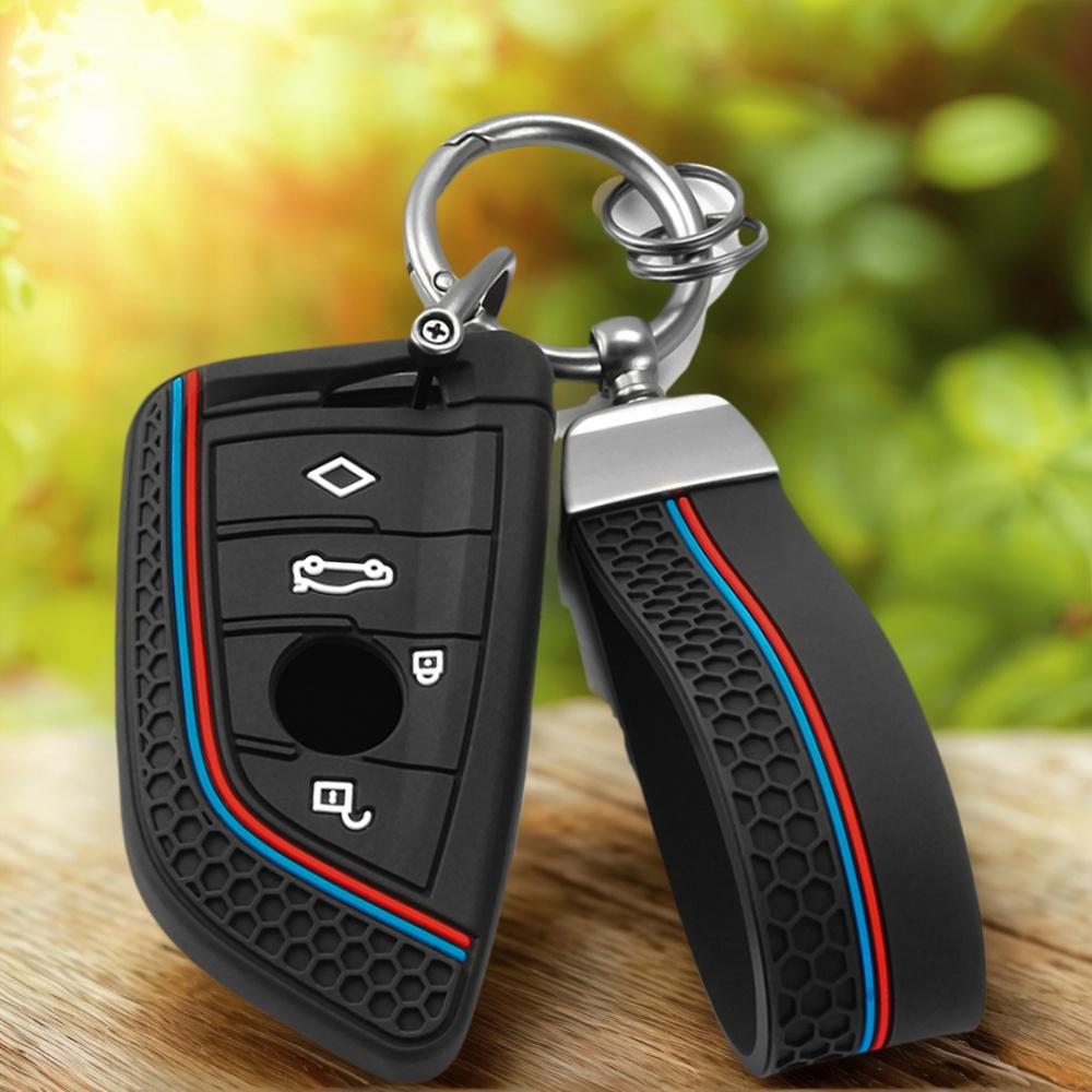 Silicone Keychain Car Key Case Cover for BMW X1 X3 X4 X5 F15 X6 F16 G30 7 Series G11 F48 F39 520 525 f30 118i 218i 320i Car Bag