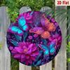 Butterfly and Purple Flower Wall Art, 2D Decorative Canvas Print for Home Decoration