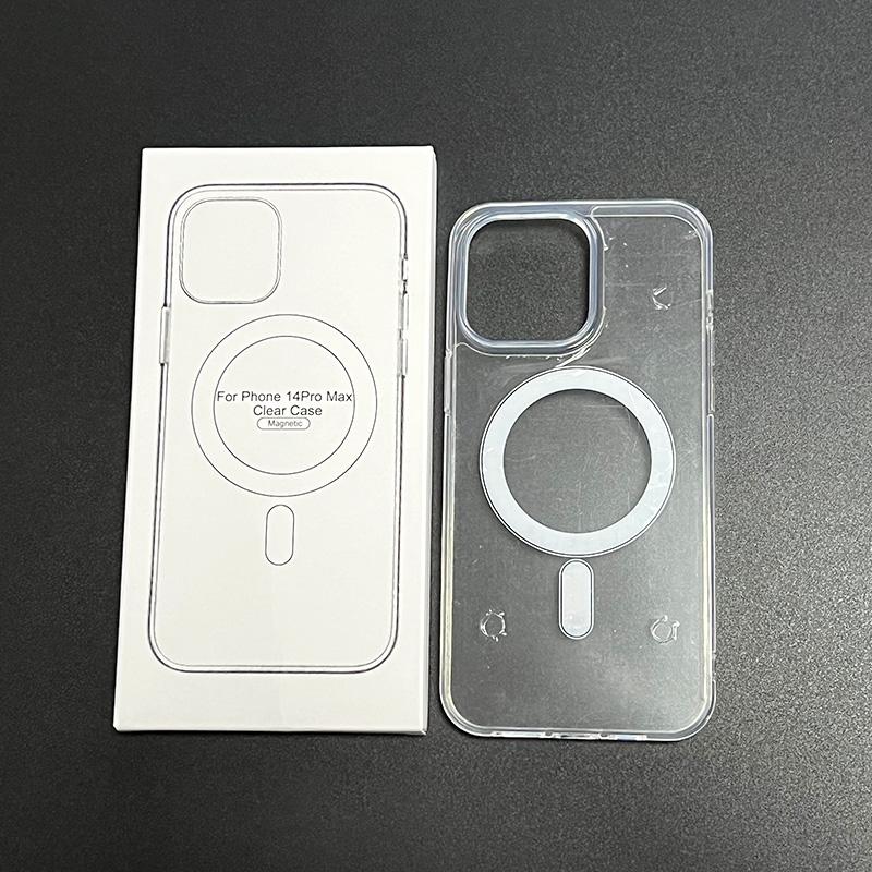 Magnetic Phone Cover for iPhone 15 iPhone 16 Series TPU+PC Transparent Wireless Charge Phone Case for iPhone 16 17 Series Retail packaging&For iPhone 13 прозрачный