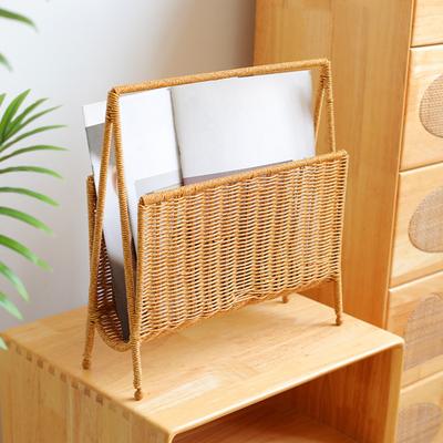Magazine Rack Display Stand Newspapers Holder Metal Support Multifunctional Rustic for Vinyl Record Album Books Living Room