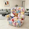 Large Capacity DIY Doll Storage Bag for Sofa Transparent PVC Toy Organizer Box Cushioned Seat Space-Saving Multifunctional Stool