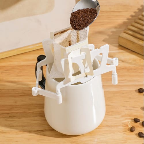 Heixuaon Drip Coffee Bag Stand, Coffee Drip Bag Holder, Portable Foldable Coffee Drip Holder, Reusable Outdoor Coffee Filter Paper Holder Rack for Hom