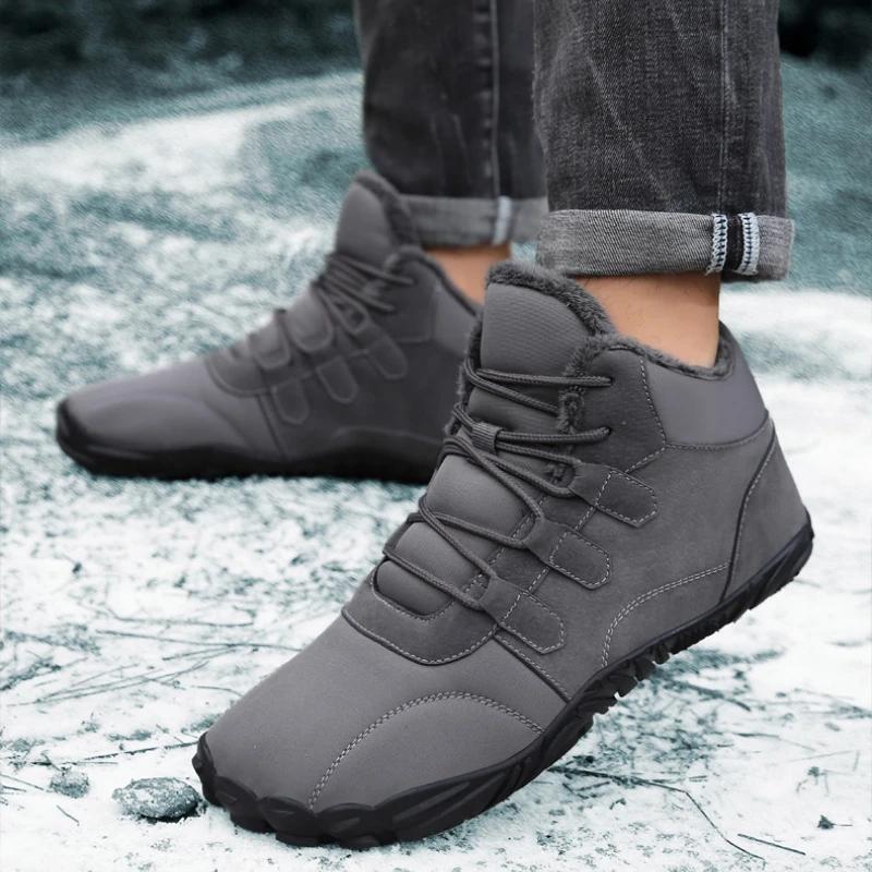 Winter Men's Casual Shoes Warm Men Snow Boots with Fleece Non-slip Waterproof Male Boots 2024 New Couple Boots Botas Para Hombre