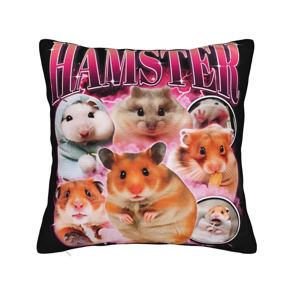 Hamster Faded Funny s Style Square Pillow Cases Cushion Cover Fashion Zippered Decorative Pillowcase for Home cm