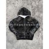 Oversized Hooded Sweatshirt With 3D Camo Print Rhinestone Embellishment Unisex Streetwear
