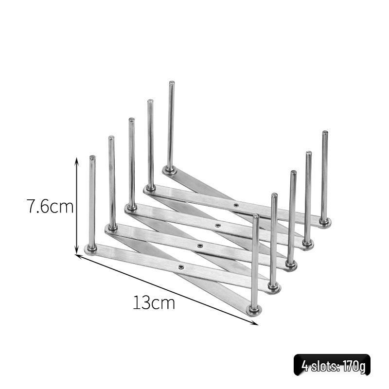 Adjustable Stainless Steel Kitchen Bowl & Plate Rack - Multi-functional Storage & Draining Rack