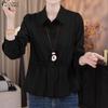ZANZEA Women Casual Turn Down Collar Solid Color Long Sleeve Blouse