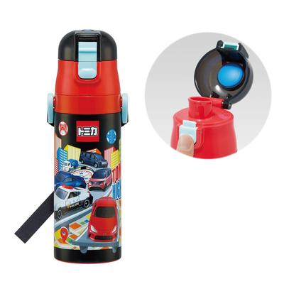 Garrafa de Água Infantil de Aço Inoxidável Skater, Bebida Direta, 470ml, Amigável para Crianças e Leve, Tomica 25, Para Meninos, Garrafa de Água Isolada,