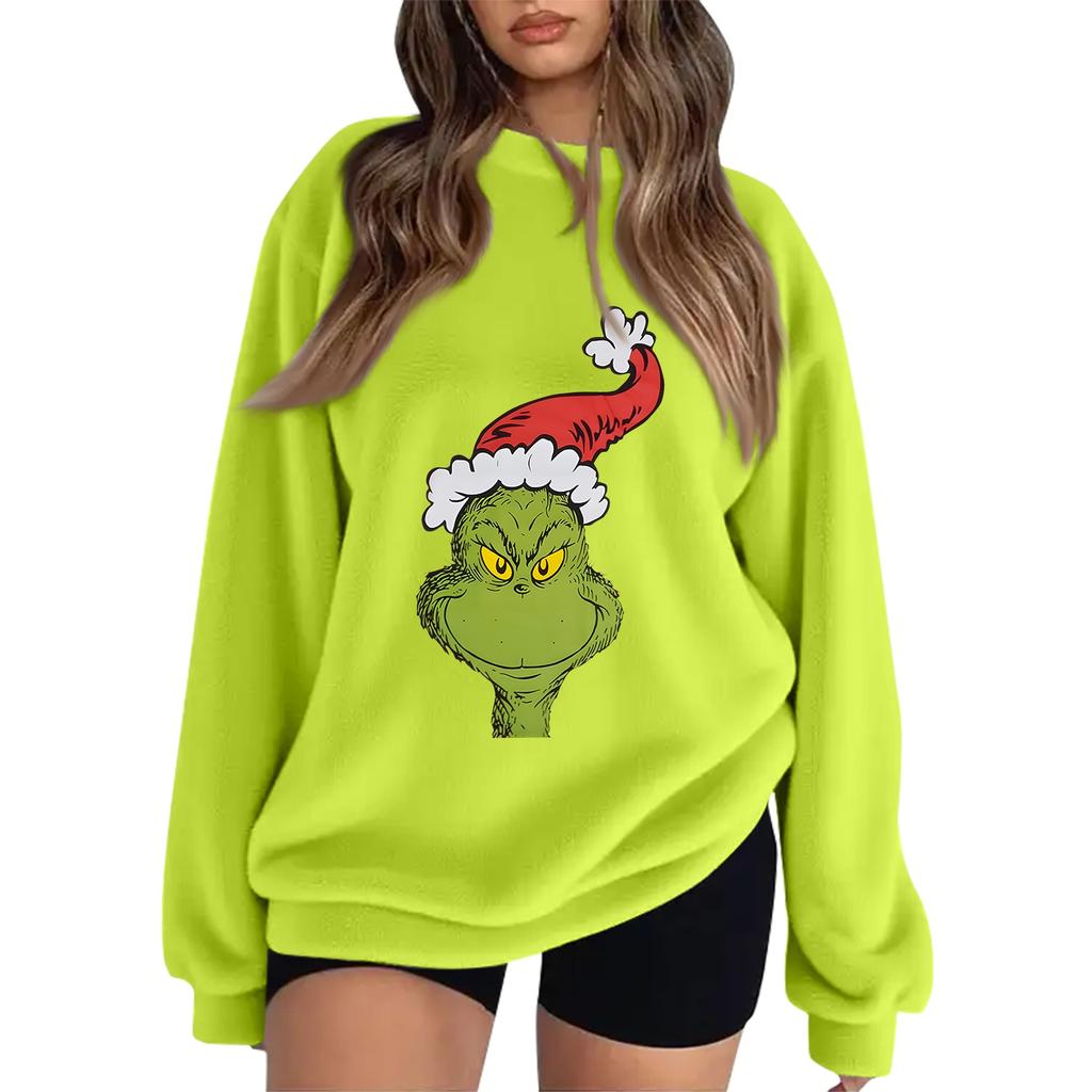Women's Christmas Printed Flannel Sweatshirt Top