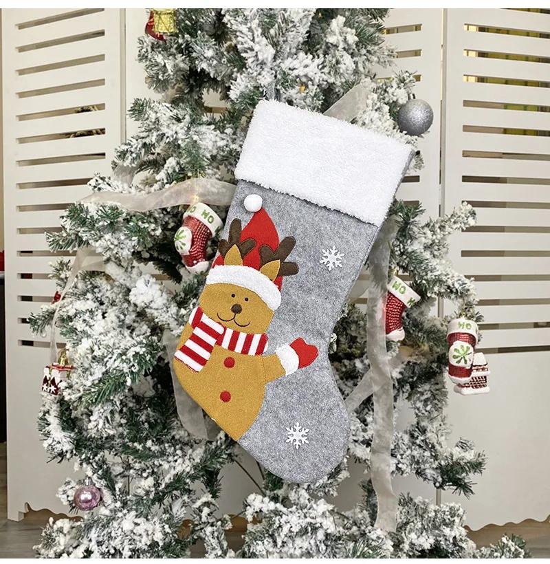

1 шт. рождественские чулки носки новогодний Санта-Клаус конфеты подарочный мешок рождественская елка декор фестиваль праздничные принадлежности elk