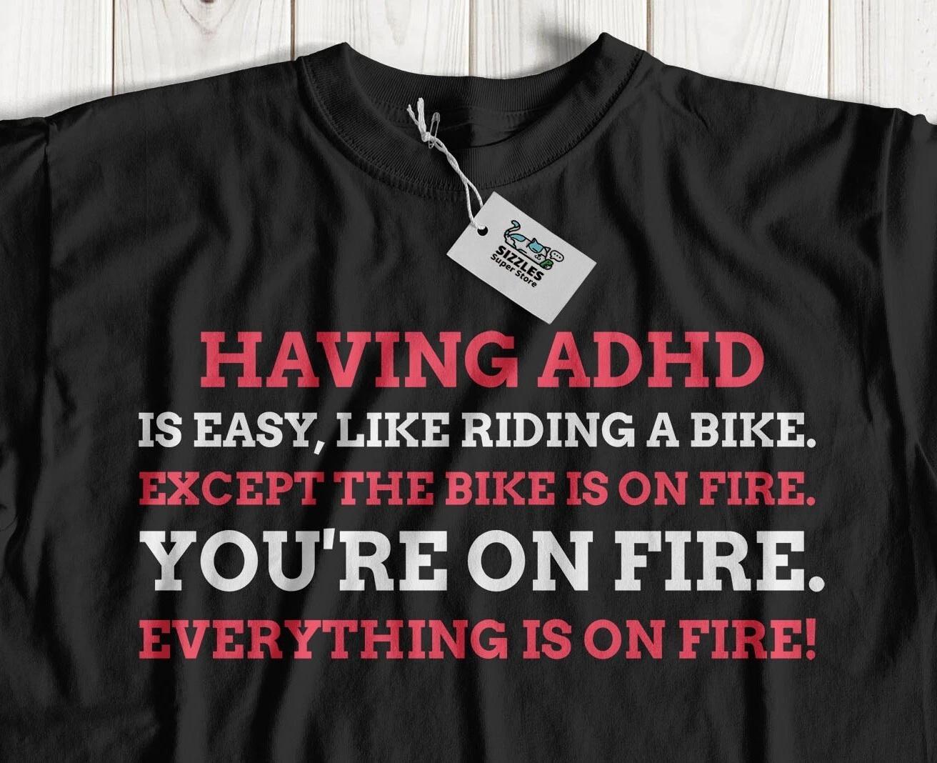 Unisex ADHD T-Shirt Attention Deficit Hyperactivity Disorder Gifts & Hyper Gift 2XL