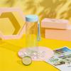Zeitstempel Präzisionsskala Gewindebecher Mündungssiegel Auslaufsichere Tragbare Wasserflasche Sportbecher PC-Material. Mit Textur zum Mitnehmen