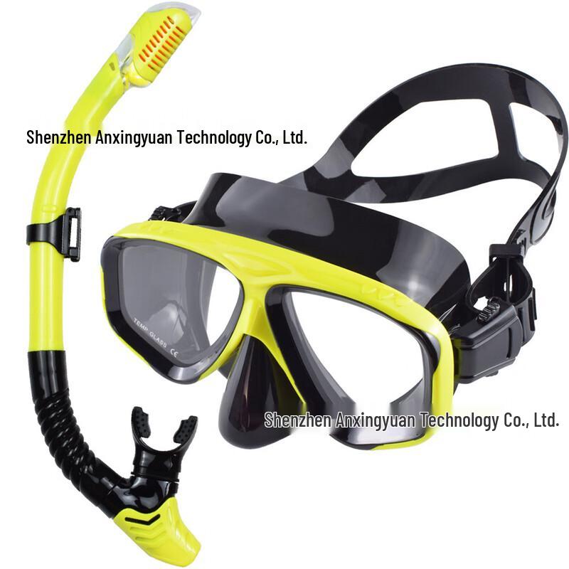OLOMM Snorkeling Set with Tempered Glass Mask and Full Dry Snorkel