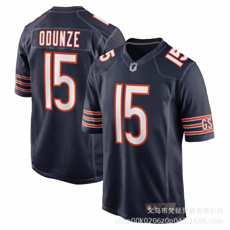 Camiseta de Fútbol NFL Chicago Bears 18 Williams 15 Odunze 2 Manga Corta Algodón Cuello en V Ropa Deportiva Hombre Mujer