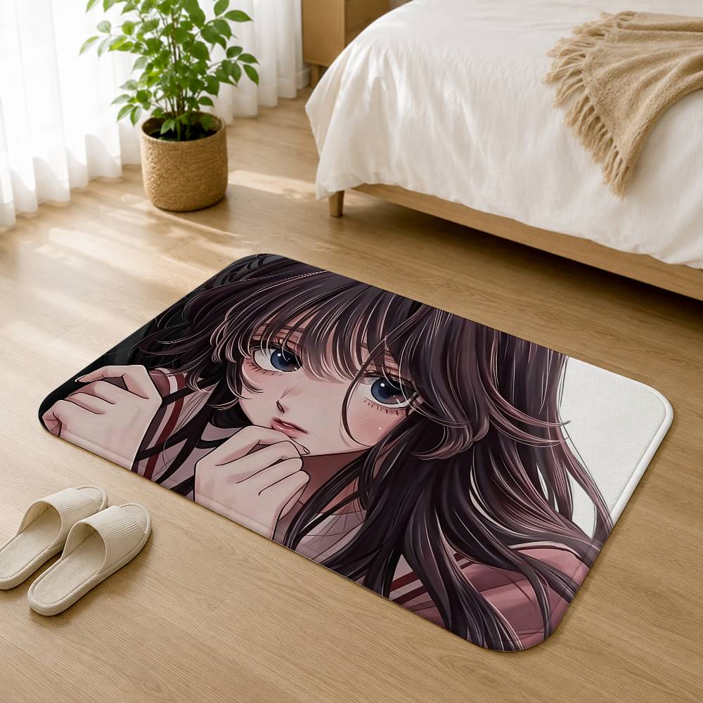 The Fragrant Flower W-Waguri Kaoruko Short Plush Rug Carpet Mat Machine Washable Soft Comfortable Anti?Slip Floor Mat Home Decor