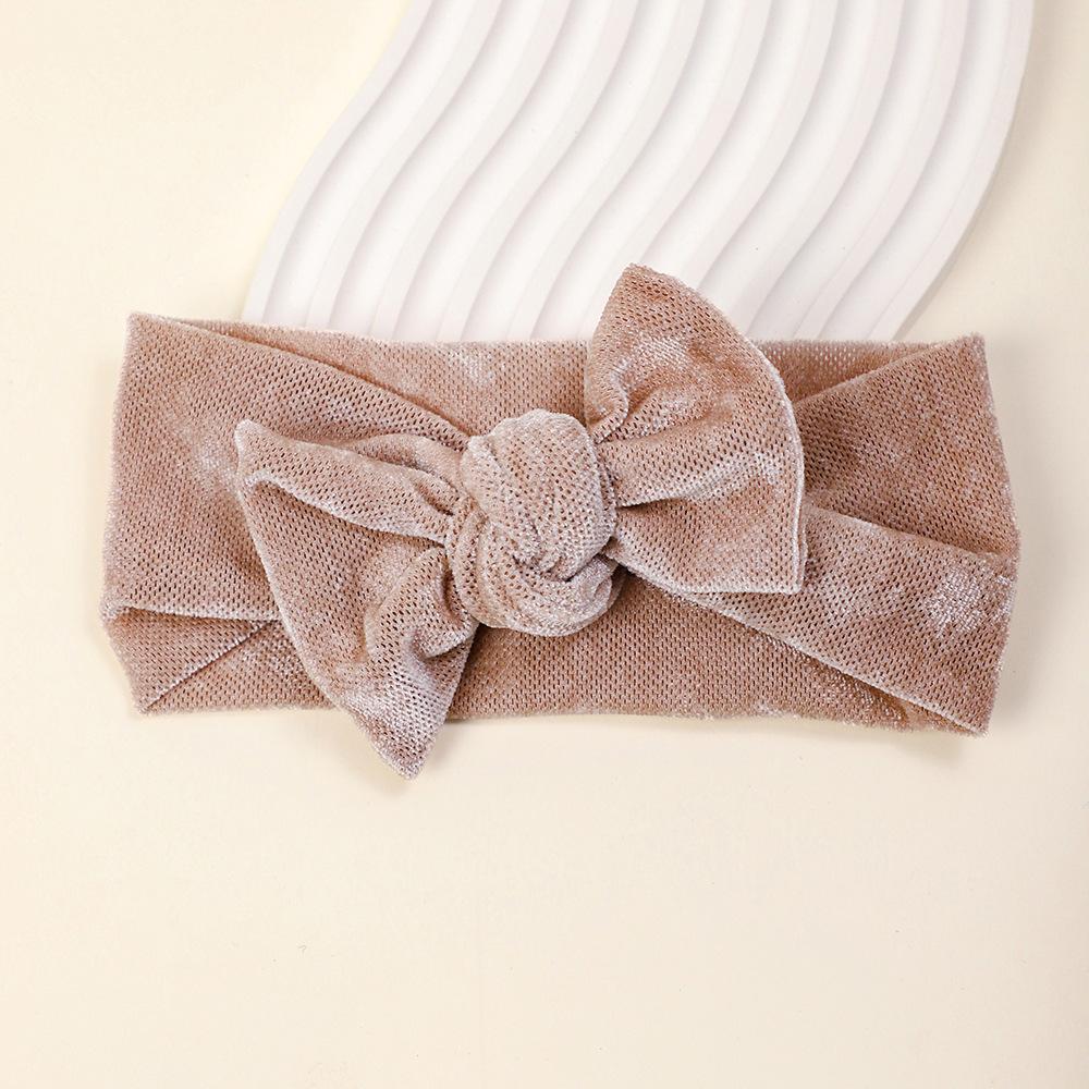 New Solid Solor Children's Hair Accessories Baby Plush Bow Headband Baby Soft and Comfortable Fabric Headband
