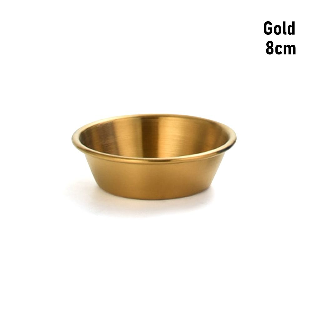 1Pcs 304 Stainless Steel Sauce Dishes Sushi Dipping Seasoning Tray Round Sauce Plate