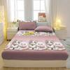 1 Cartoon Fun Animal Printed Matte Fitted Sheet, Bedroom Printed Bed Cover, Bedding (Excluding Pillowcases)
