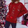 Handmade Pearl Christmas Theme Sweater 3D Decoration New Year Holiday Sweater Pullover for Women 3515 EMA