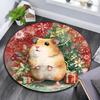 Runder Teppich mit Weihnachtstier-Muster, Teppich für Wohnzimmer, Schlafzimmer, Spielzimmer, Rutschfeste Bodenmatte, Feiertagsgeschenke und Geburtstagsgeschenke.