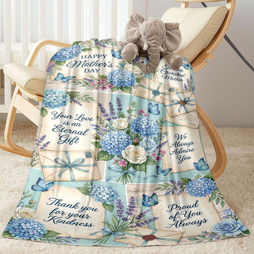 Mother's Day Greeting Card Blanket Suitable for Sofas,travel, Living Rooms Also a Good Gift for Friends and Family Suitable for All Seasons.