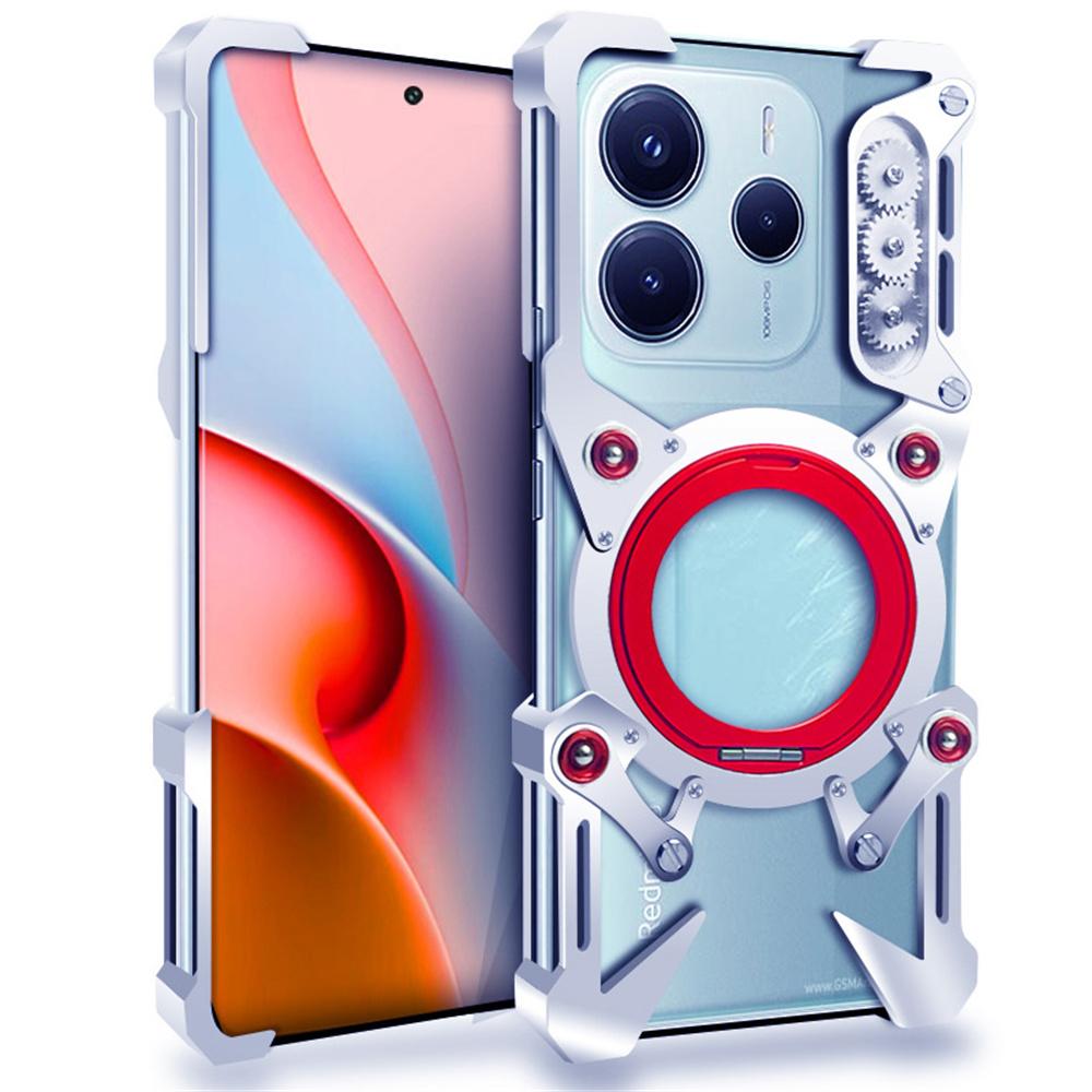 

Бампер для Xiaomi Redmi Note 14 5G/Note 13 4G/Note 12 Pro Speed 5G/13 Pro 5G/13T Pro/Poco X5 Pro 5G из алюминиевого сплава, магнитный чехол для телефона Silver