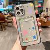 Love Heart Graphic Clear Phone Case For iPhone 11 12 13 14 15 16 Pro Max XS XR X 7 8 Plus Wallet Card Bag Lens Protection Cover