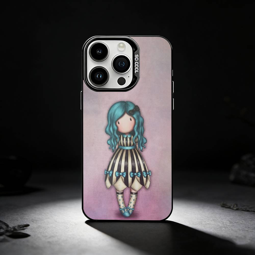 Lovely S-Santoro G-Gorjuss Series Phone Case For iPhone 17,16,15,14,13,12,11 Plus,Pro Max,XS,Colored silver phone case