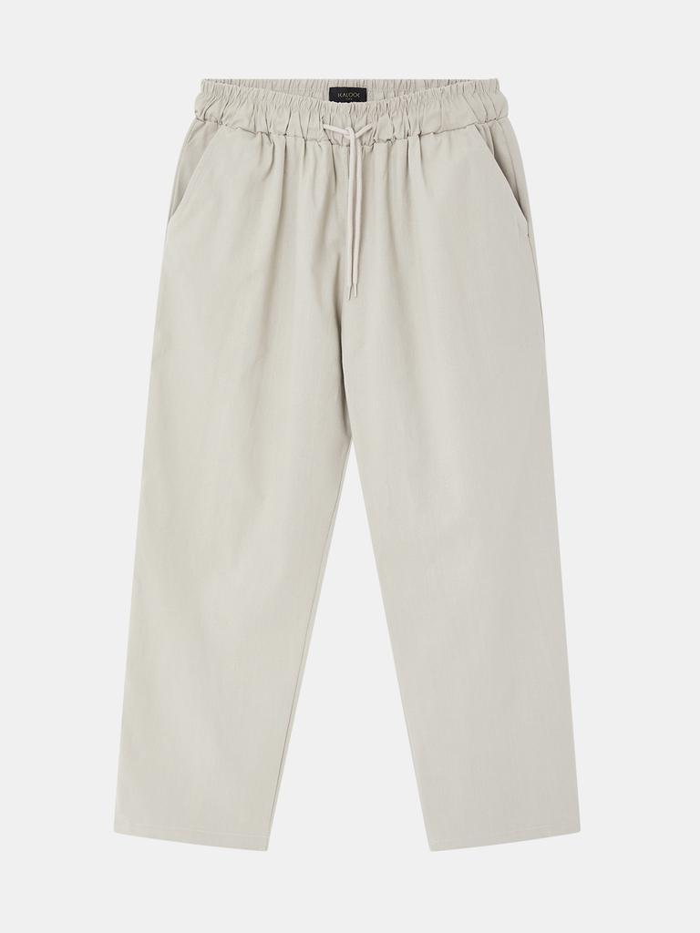 IKALOOK Women'S Linen Washed Spandex Elastic Waist Pants Cpt109W