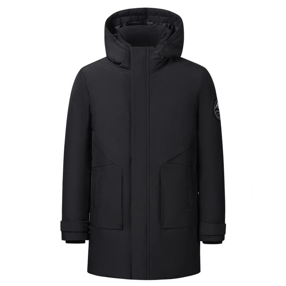 Men's Mid-Length Hooded Down Jacket 2025 - Thickened Winter Coat with Fur Collar