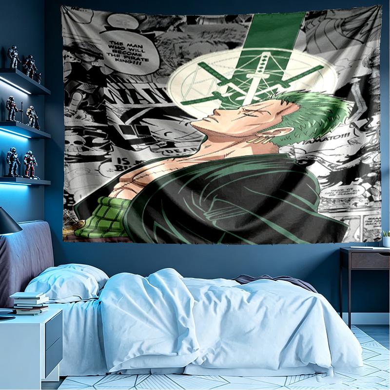 Roronoa Zoro Print Tapestry, Lightweight Wall Hanging, for Bedroom, Dorm, Living Room, Home Art Decor, Birthday Christmas Gift for Friends