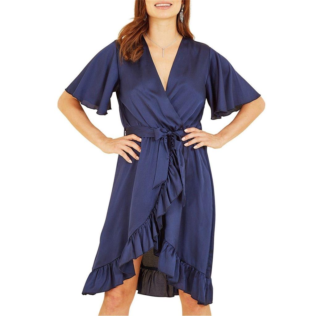 Mela London Womens/Ladies V Neck Flutter Wrap Dress