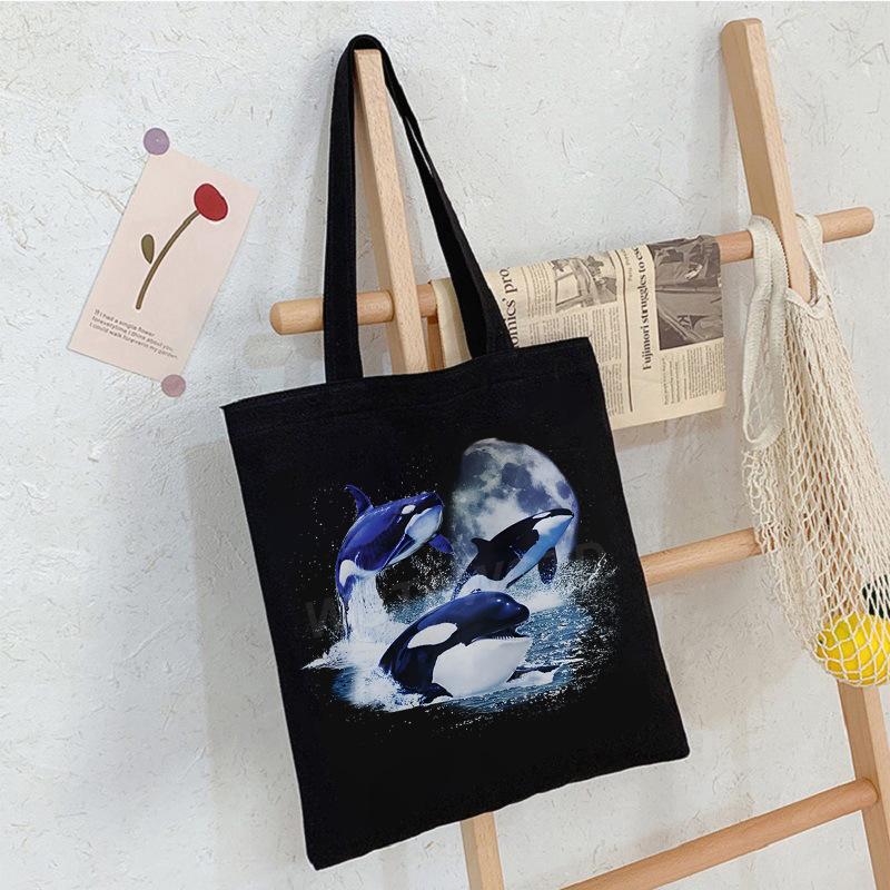 Sea Animals Sea Animals Handbag Going Out Portable Large Capacity Messenger Bag Casual Canvas Bag