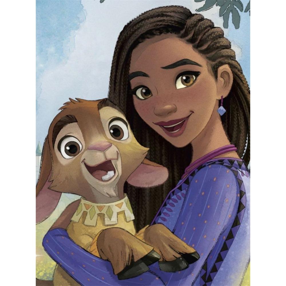 

Disney Diamond Painting Asha and Her Pet Goat Valentino Cute Cartoon Cross-Stitch Set 5D DIY Home Decor Round 20x30cm