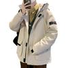 Men's hooded down jacket thickened in winter warmth windproof and coldproof Hong Kong style jacket men's winter overalls