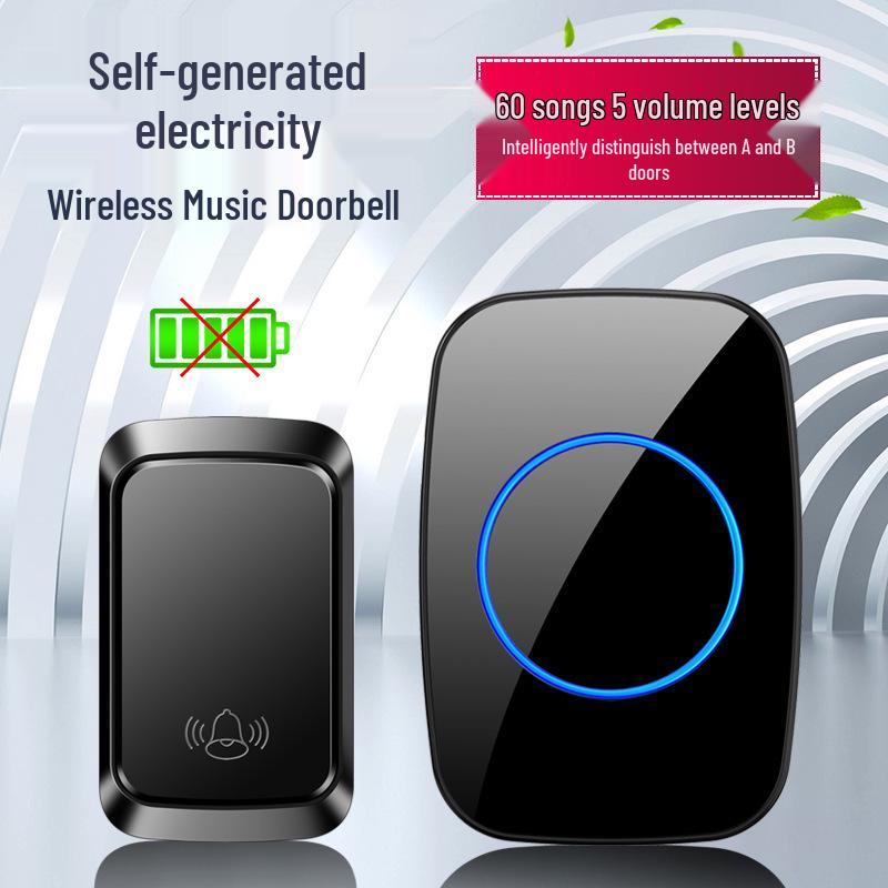 Self-Powered Waterproof Wireless Doorbell with Long-Range Remote and Elderly Call Button