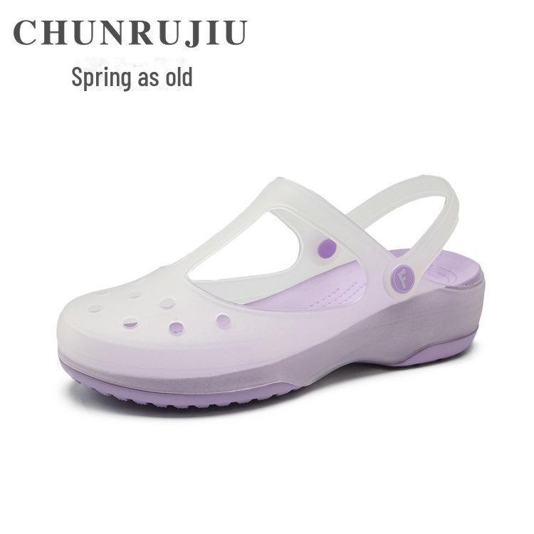 Mary Jane Women's Non-Slip Beach and Nurse Shoes - EVA Sole & TPU Upper, Eco-Friendly Jelly Sandals