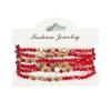 Bohemian Faux Crystal Beaded Bracelet Set - 6 Handmade Pieces